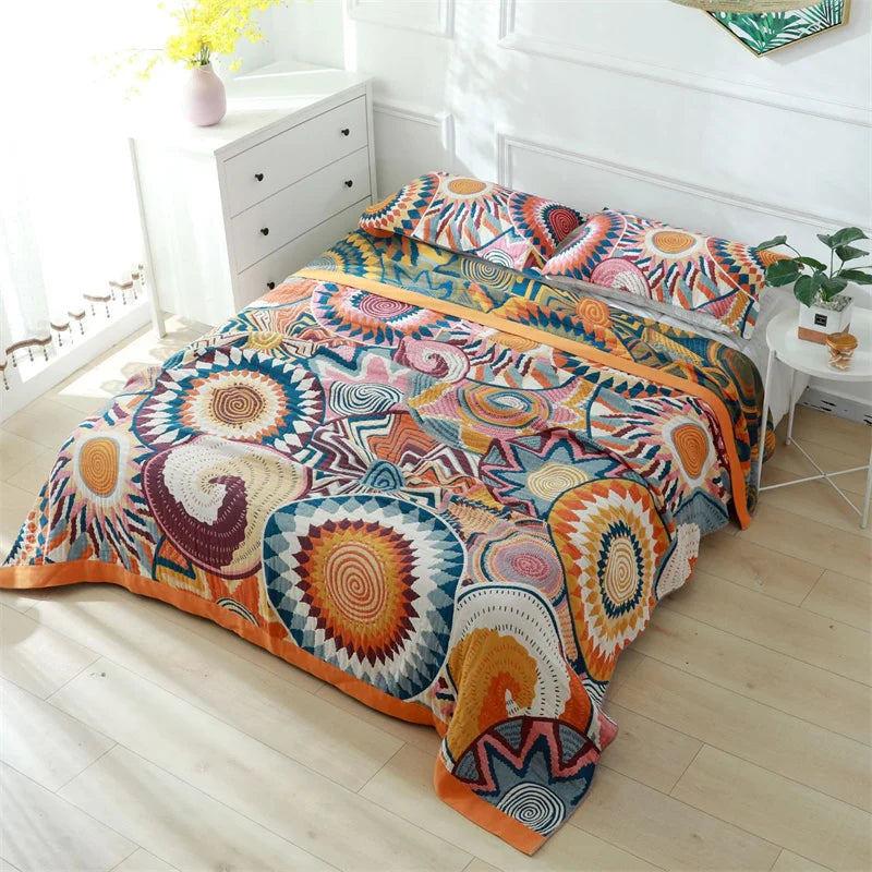 DecorBites™ Cotton Sofa Chair Cover Throw Blanket - Boho Nordic Style Bedspread