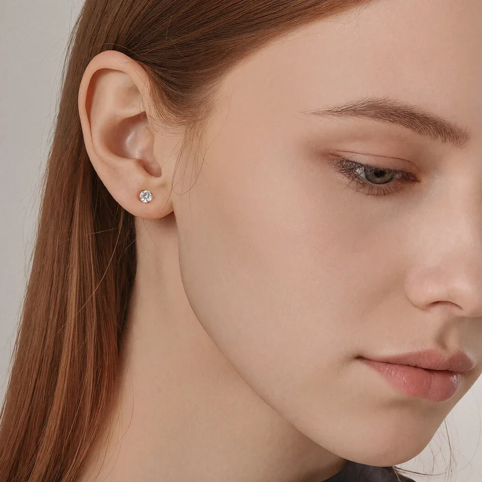 16G 18G Titanium Labret Stud Nose Ring | Zircon Internally Threaded Body Jewelry for Tragus and Helix