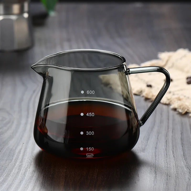 DecorBites™ Glass Coffee Pot Server 400/600ML - Reusable Coffee Carafe for Milk, Juice, Tea