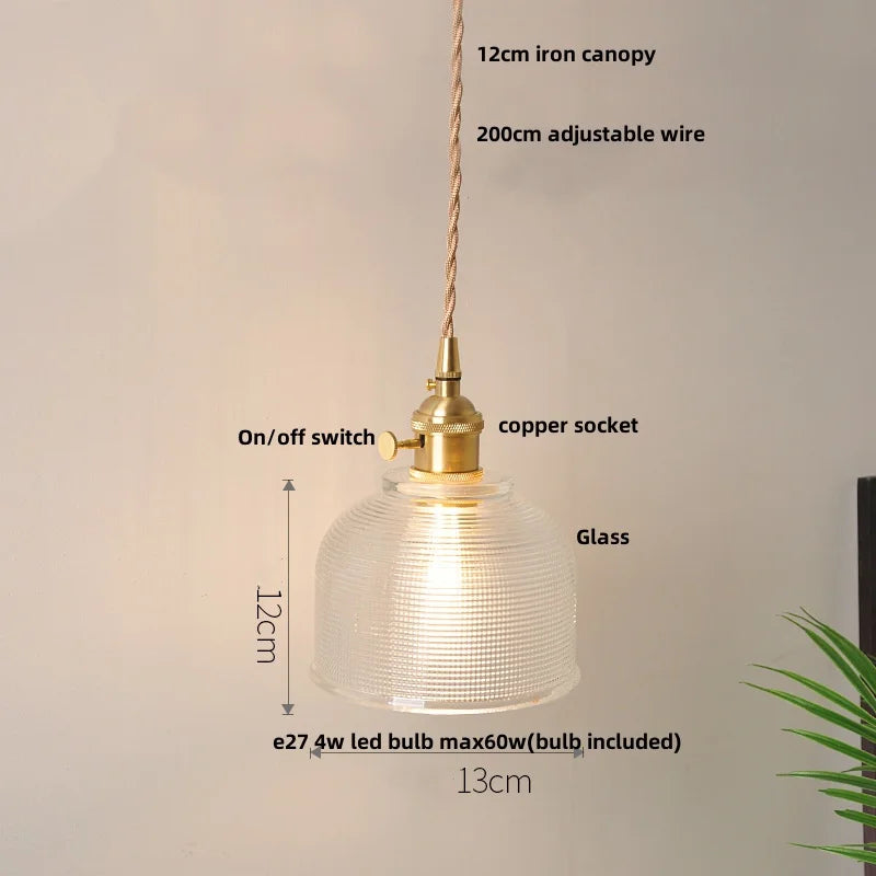 DecorBites™ Copper Knob Iron LED Pendant Light - Adjustable Nordic Modern Hang Lamp