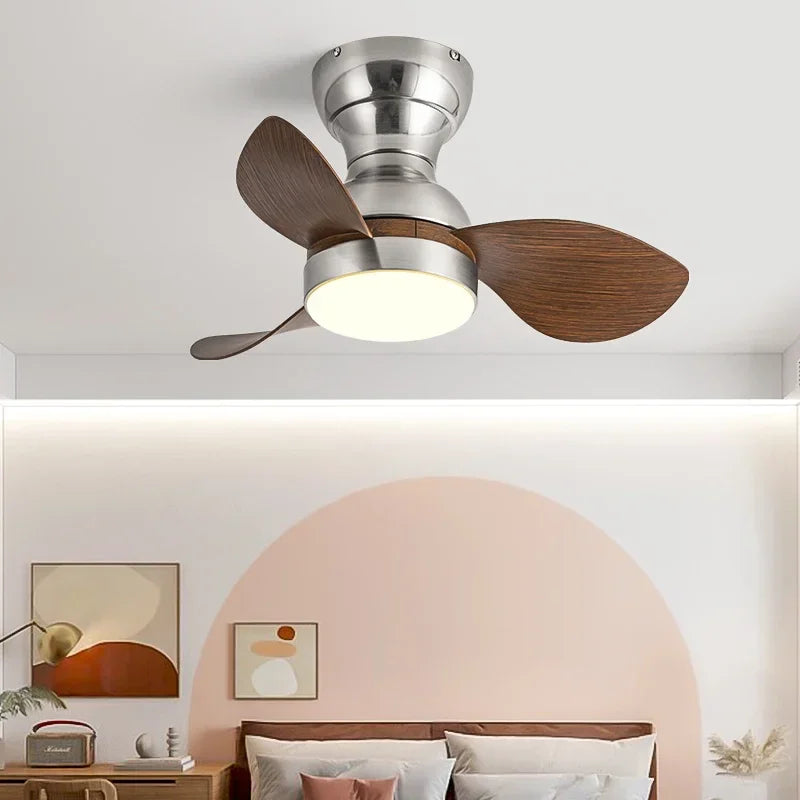 DecorBites™ 22" Modern Black Ceiling Fan Light with DC Remote Control & LED - Bedroom and Restaurant Use