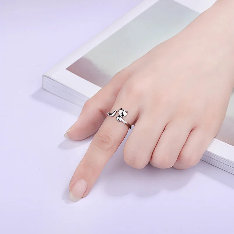 925 Sterling Silver Zircon Adjustable Ring | Women's Cocktail Jewelry