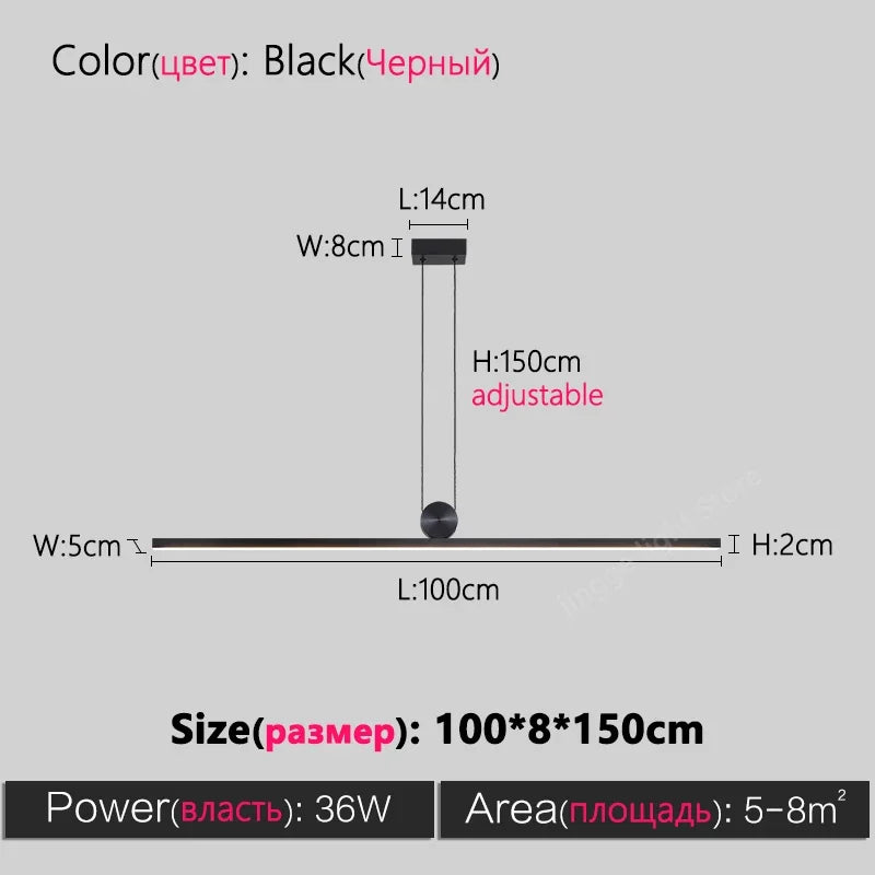 DecorBites™ Dimmable LED Ceiling Chandelier: Modern Minimalist Lighting for Home and Office