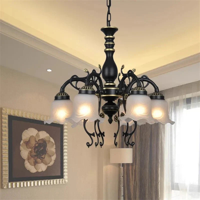 DecorBites™ Glass Shade Ceiling Chandelier for Home Decor Lighting