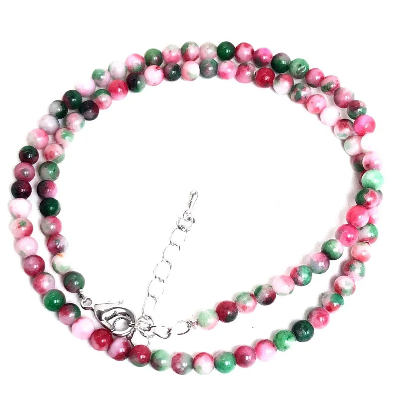 2025 Natural Stone Crystal Choker Necklace | 4mm Bohemian Adjustable Choker