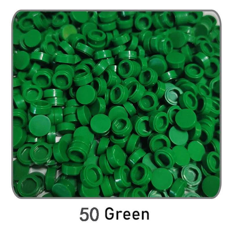 1000Pcs Tile 1x1 Round Building Blocks | 52 Color DIY Educational Creative Toy Set
