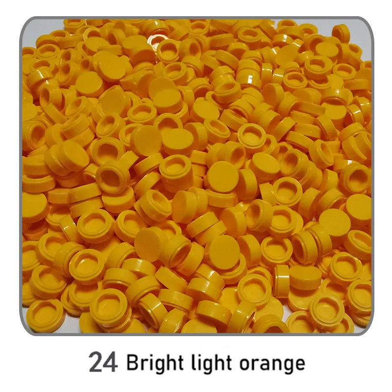 1000Pcs Tile 1x1 Round Building Blocks | 52 Color DIY Educational Creative Toy Set