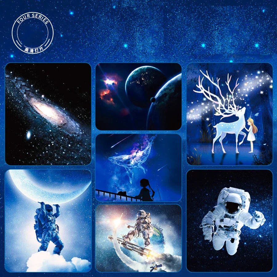 DecorBites™ Galaxy Star Projector Night Light - Rechargeable Rotating Sky Starry Nightlights