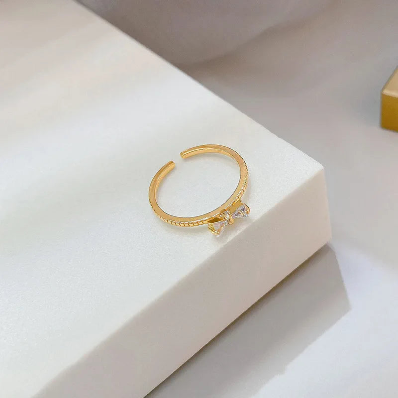 925 Sterling Silver Zircon Adjustable Ring | Women's Cocktail Jewelry