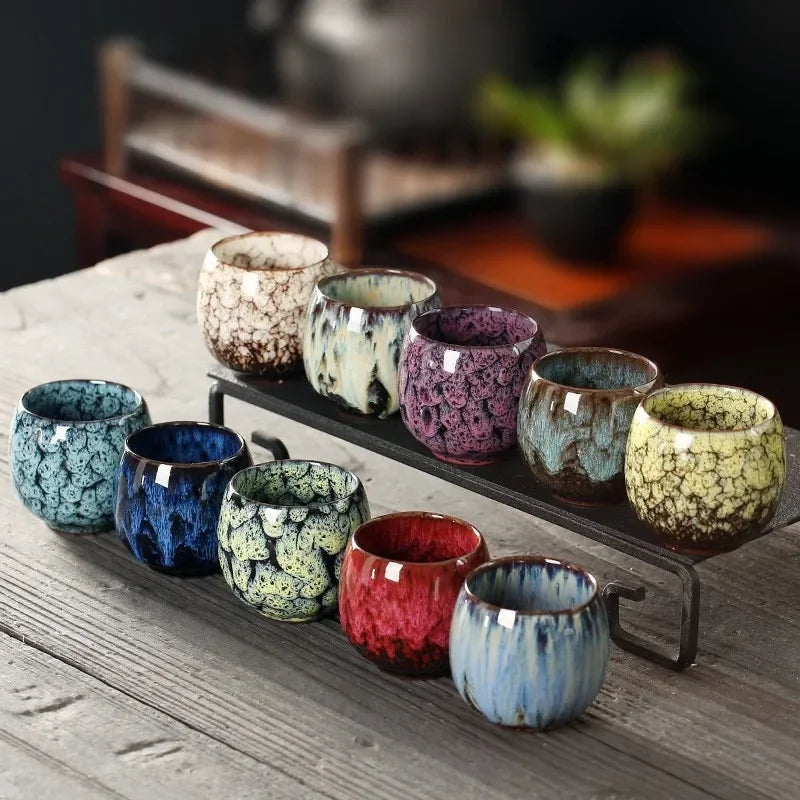 DecorBites™ Egg Style Ceramic Tea Cup Porcelain Kung Fu Cups Set