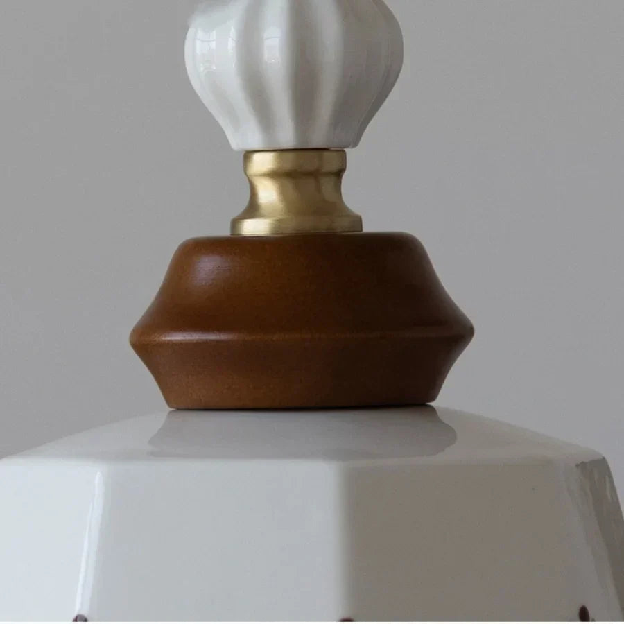 DecorBites™ Copper Wood LED Pendant Light: Ceramic Modern Tassel Hanging Lamp