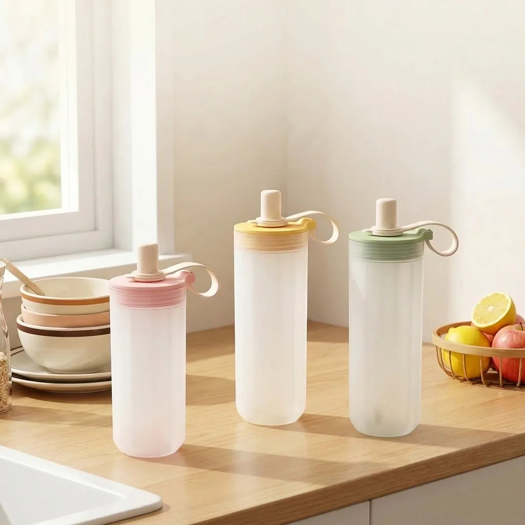 Clear Plastic Reusable Travel Mug | Leak-Proof Cup with Straw and Handle