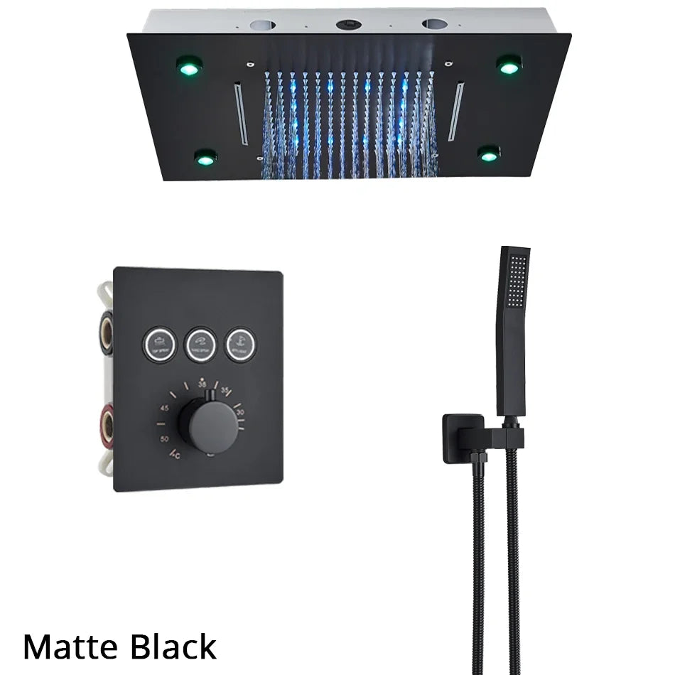 DecorBites™ 3-Way Shower System with Rainfall Waterfall Head and Bathtub Mixer Tap.