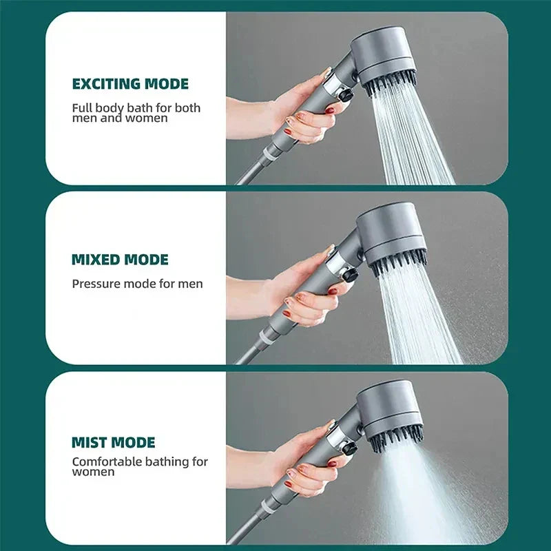 DecorBites™ 3 Modes High Pressure Handheld Shower Head - Water Saving Massage Adjustable