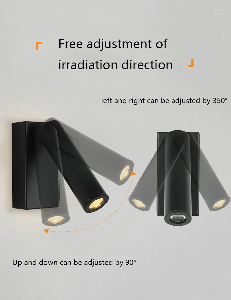 DecorBites™ Adjustable Angle LED Wall Lamp for Bedside Reading & Bedroom Ambiance