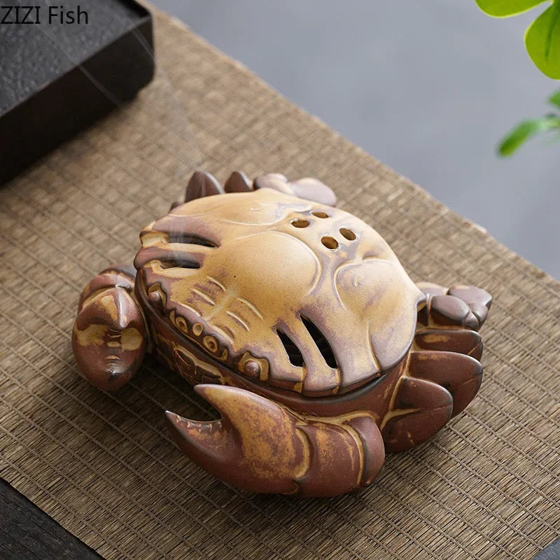 DecorBites™ Crab Ceramic Incense Burner Aromatherapy Tray Room Diffuser Censer Ash Plate
