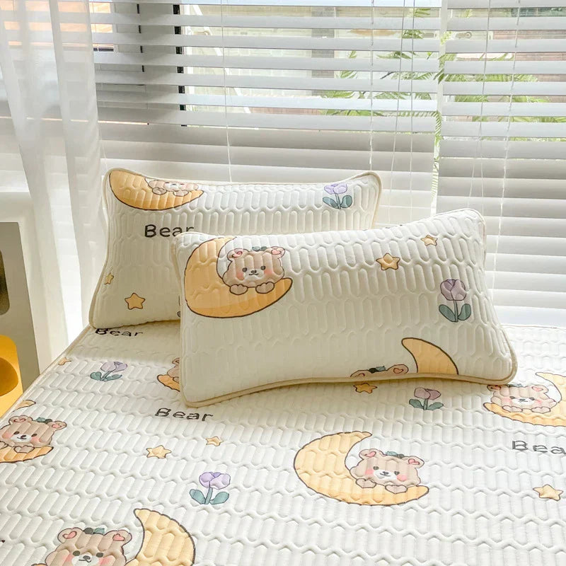 DecorBites™ Latex Cooling Mattress Cover & Pillowcase Set - Summer Cool Down Bed Pad