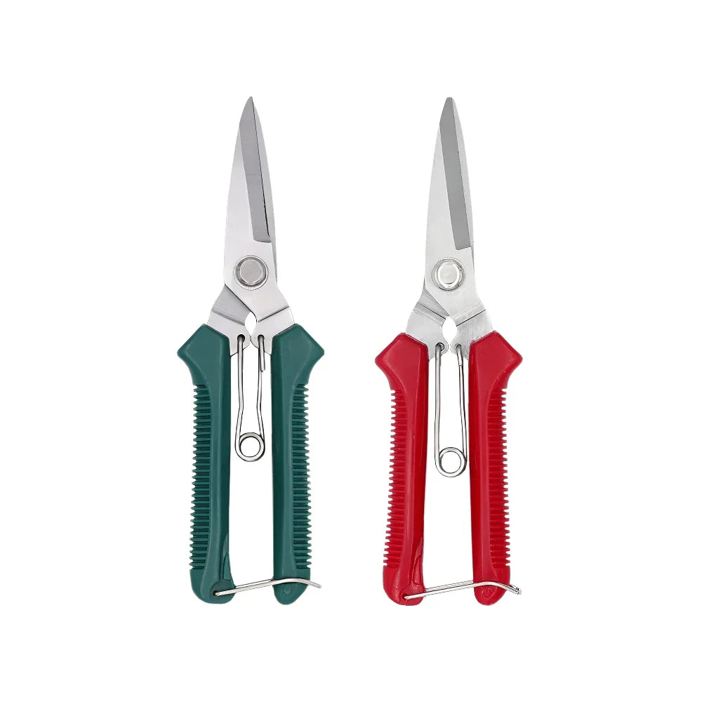 190mm Straight Head Pruning Shears | Stainless Steel Garden Scissors