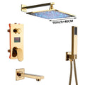 DecorBites™ Gold Digital Shower Set with 3-Functions LED Rainfall Head