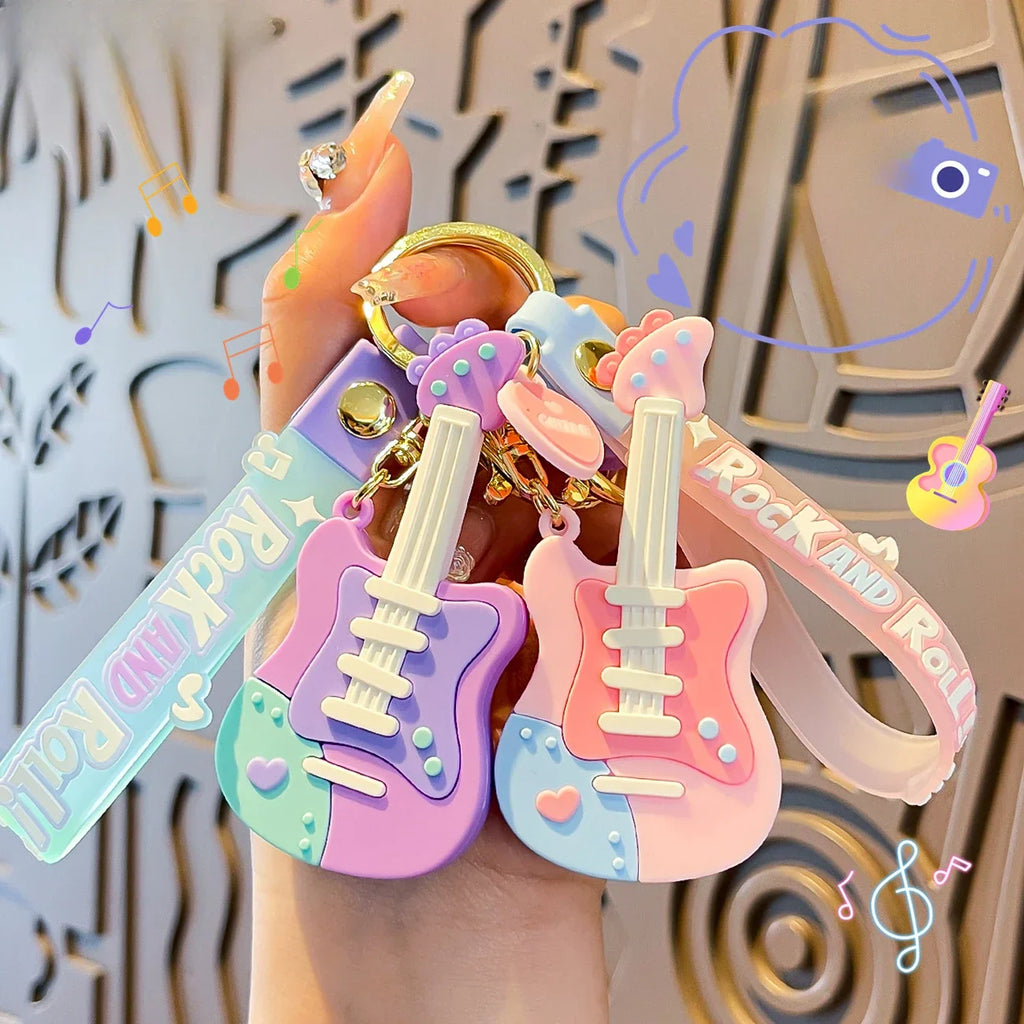 Creative Guitar Keychain | Cool Car Pendant for Music Lovers