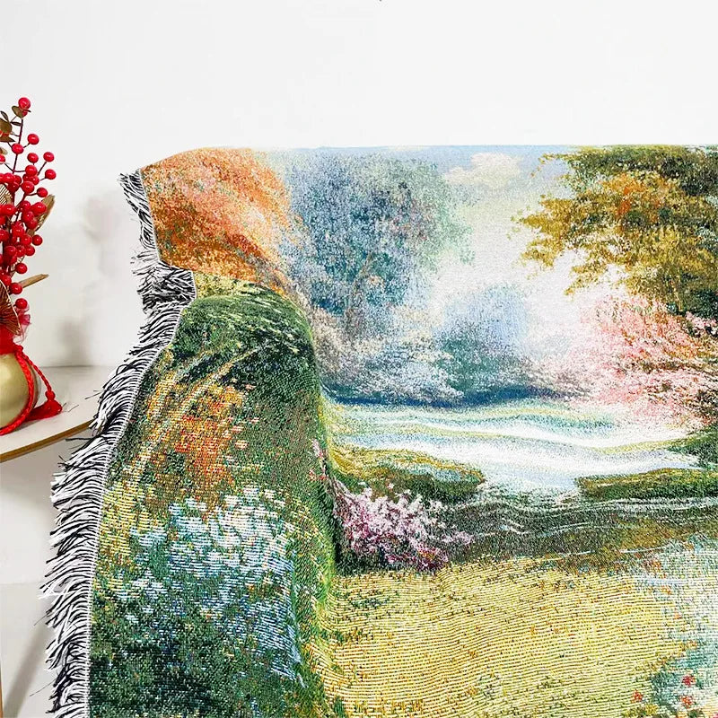 DecorBites™ Jacquard Sofa Blanket - Versatile Outdoor Picnic Mat & Bed Cover