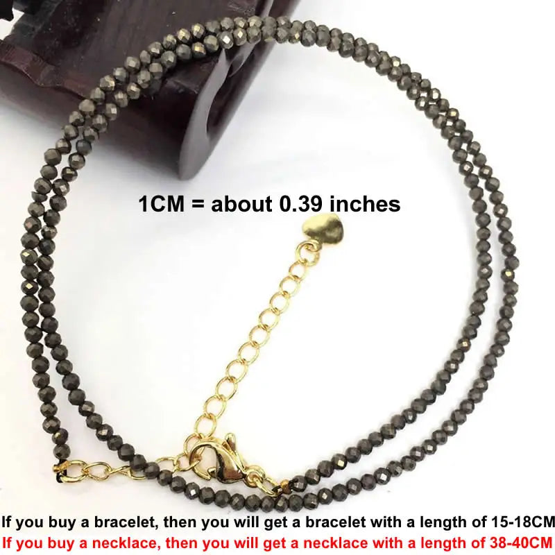 Faceted Gemstone Bead Choker Necklace and Bracelet Set | Natural Stone Jewelry for Men and Women