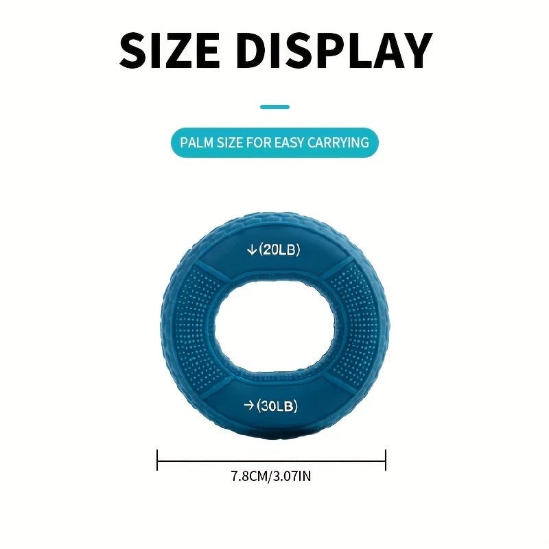 Silicone Hand Grip Ring for Strength Training | Adjustable 20-80LB Carpal Expander