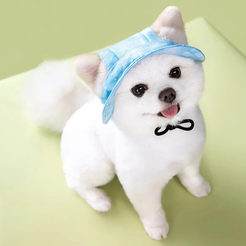 Summer Dog Sun Hat | Breathable Cotton Bucket Hat for Small and Medium Pets