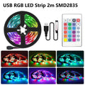 2m USB LED Strip Lights | RGB SMD2835 TV Background Lighting with IR Remote