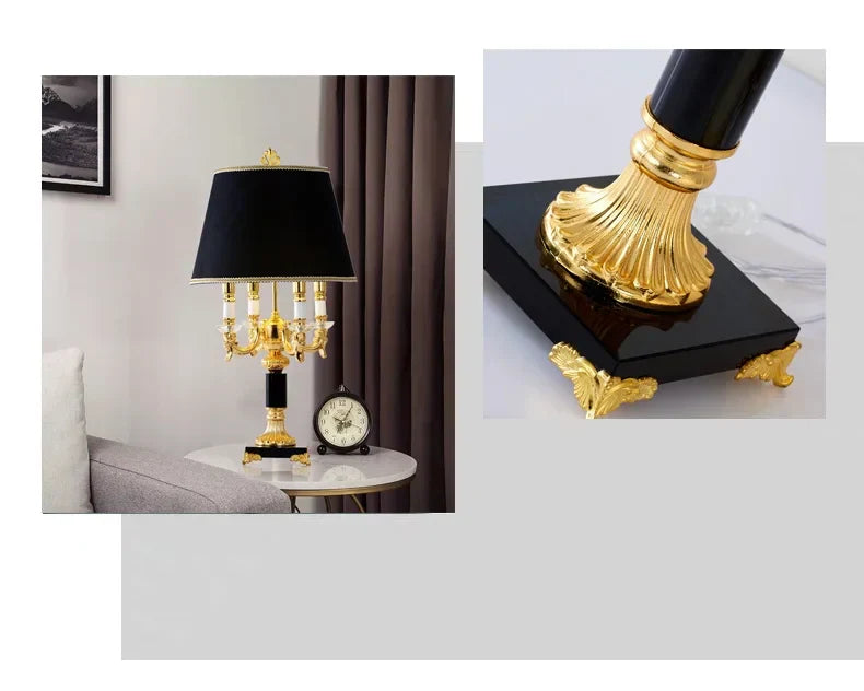 DecorBites™ Crystal Black Table Lamp - Modern Luxury Bedroom Decor