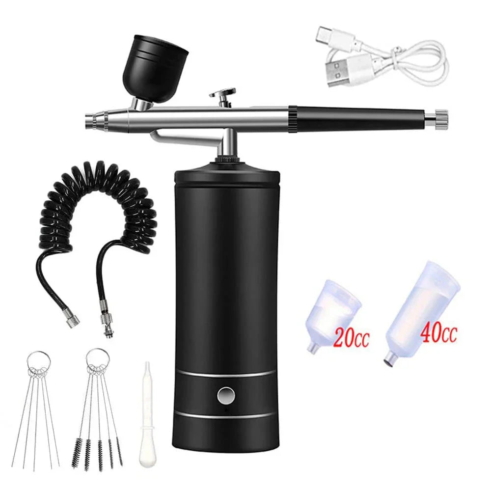 Portable Airbrush Nail Kit with Compressor - For Nails, Cake, and Crafts