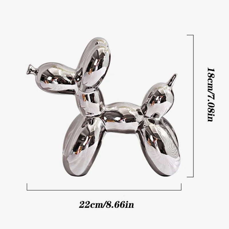 DecorBites™ 22cm Balloon Dog Ceramic Sculpture Decor Statue Office Gift