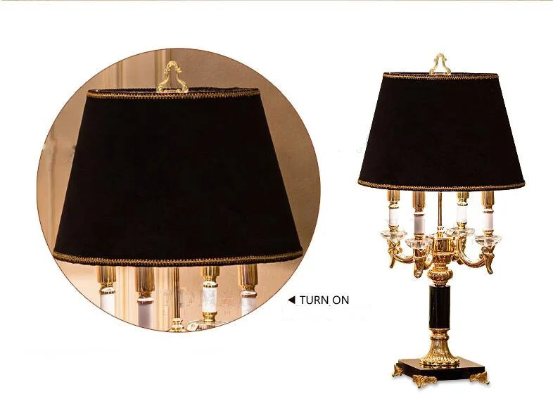 DecorBites™ Crystal Black Table Lamp - Modern Luxury Bedroom Decor