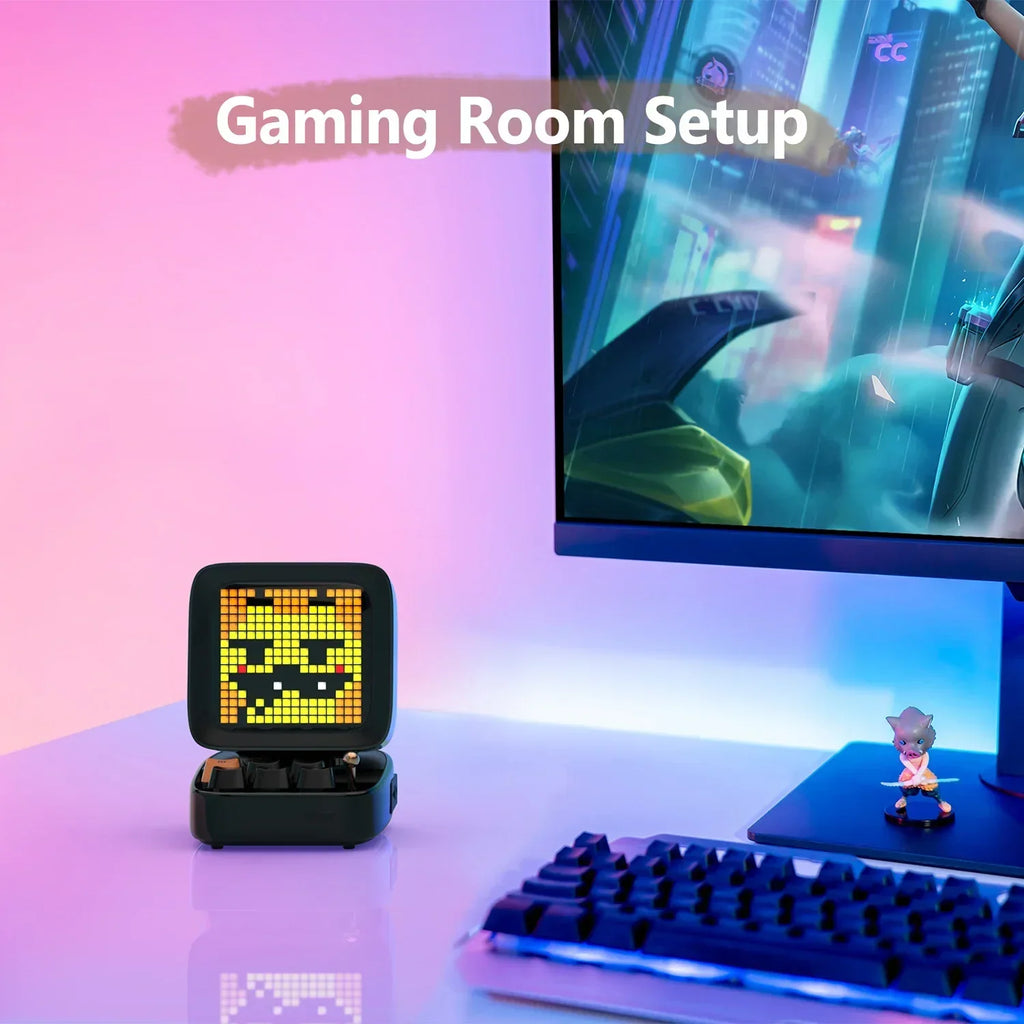 DecorBites™ Ditoo Retro Pixel Art Bluetooth Speaker Alarm Clock LED Display Board