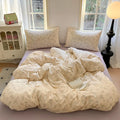 DecorBites™ Cotton Flower Print Bedding Set - Romantic High-Density Comforter for Adults