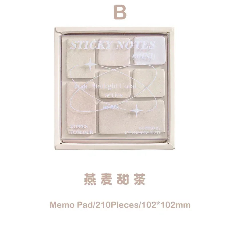 Colorful Aesthetic Sticky Notes | 210pcs Memo Pad Set for Scrapbooking