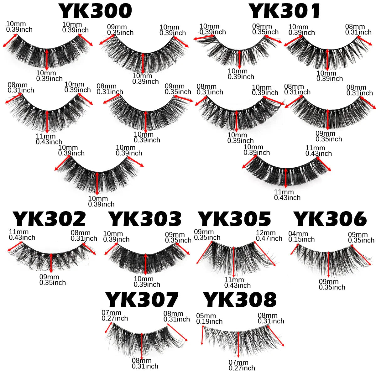 New Half Eyelashes 3D Cat Eye Lashes Clear Stem False Lashes