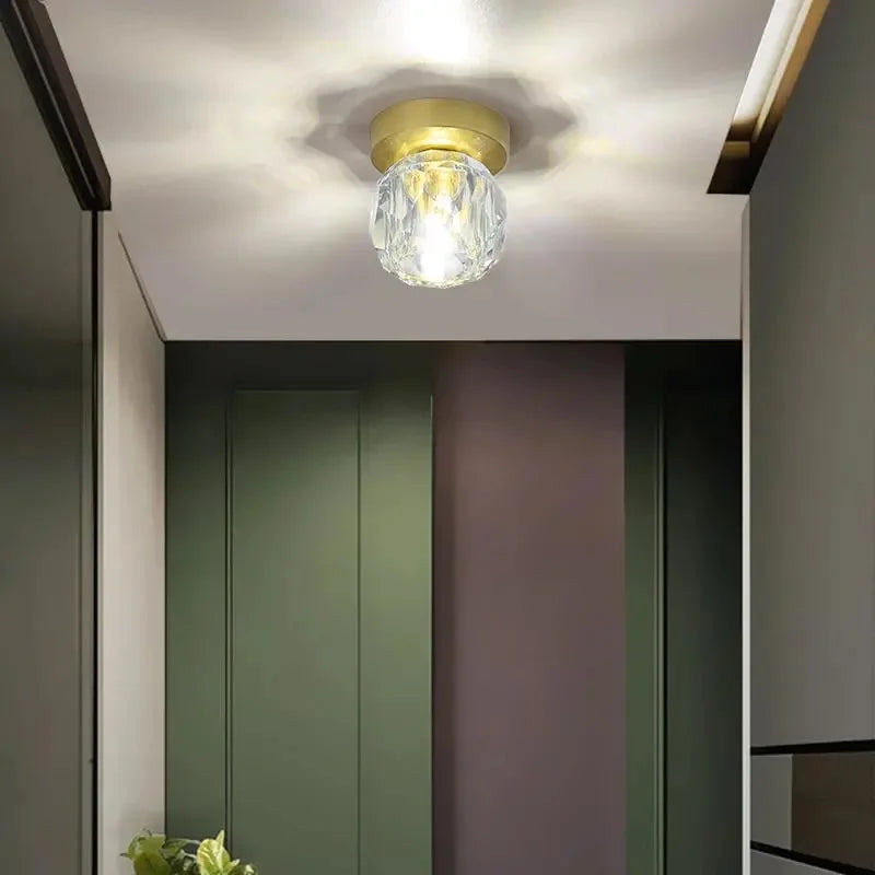 DecorBites™ Crystal Entrance Ceiling Lamp: Modern Minimalist LED Balcony Light