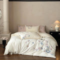 DecorBites™ Elegant Flower Embroidery Cotton Bedding Set - Single Queen King Sizes