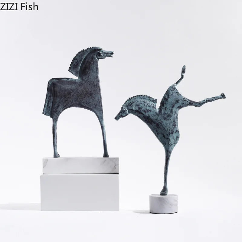 DecorBites™ Iron Horse Statue - Modern Desk Decor & Room Ornaments