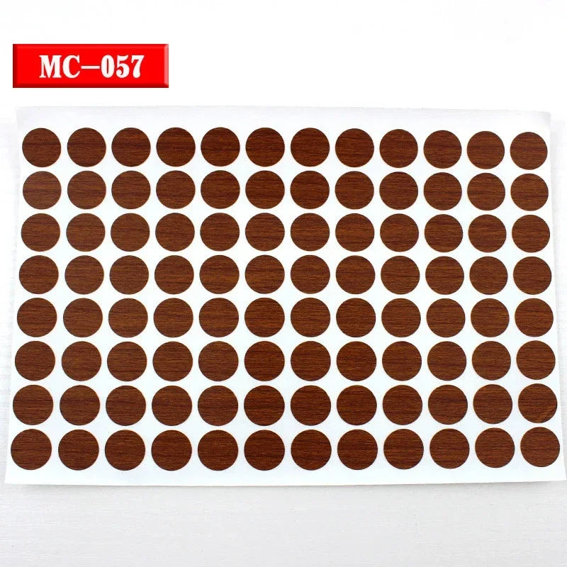 96Pcs 15mm Wood Furniture Screw Cap Covers | Self-Adhesive Hole Stickers for Desk Cabinets