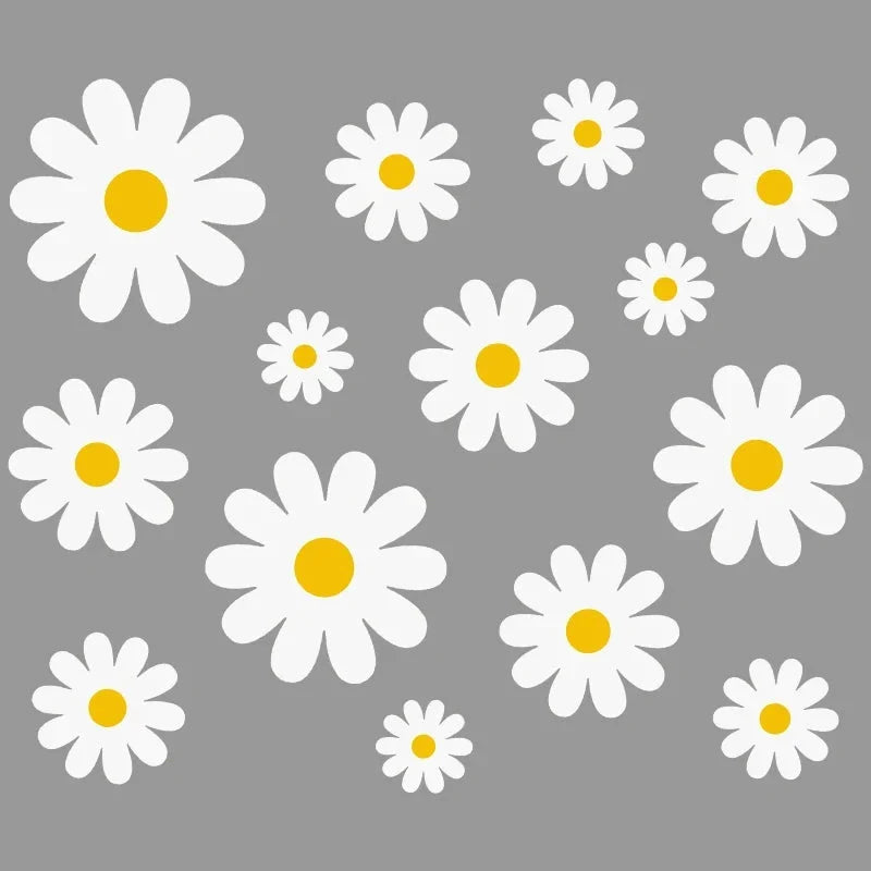 White Daisy Flower Wall Stickers DIY Home Decor