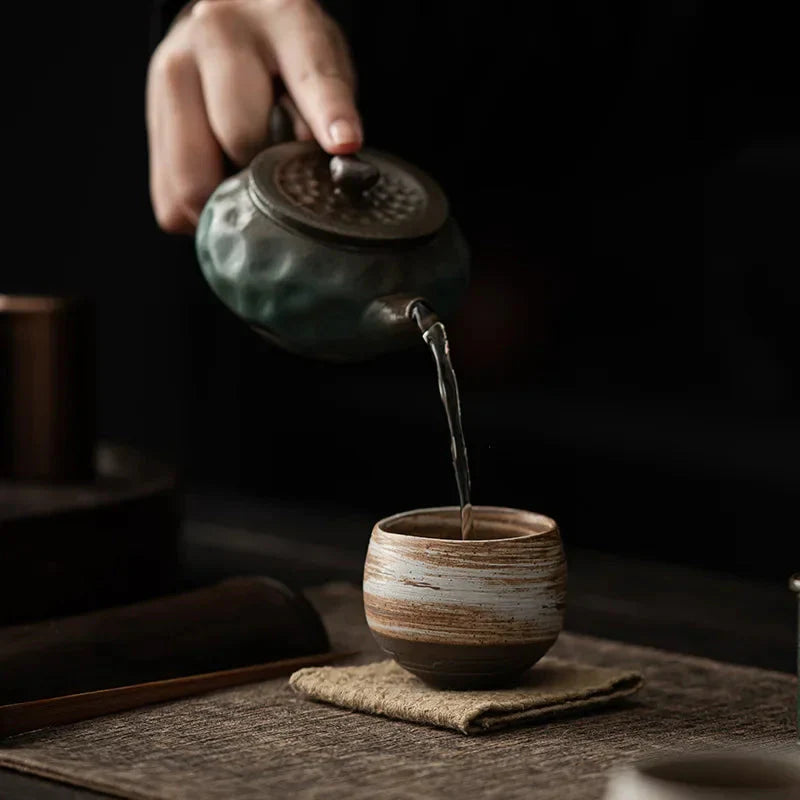 Japanese Handmade Ceramic Tea Cup | Antique Kung Fu Tea Set