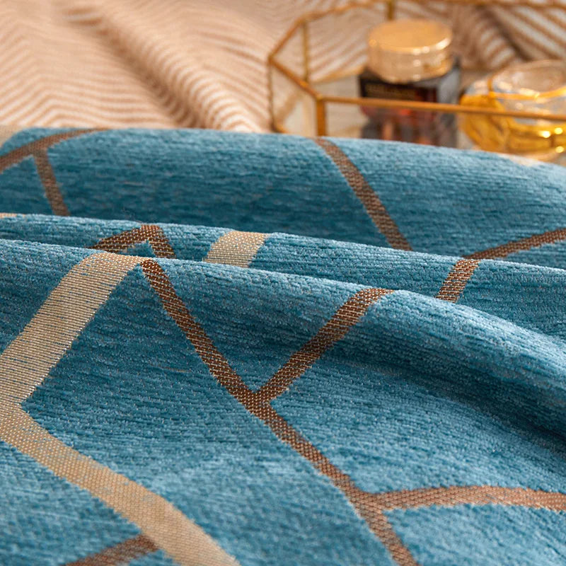DecorBites™ Geometric Chenille Cushion Cover 45x45 Comfortable Luxury Home Decor