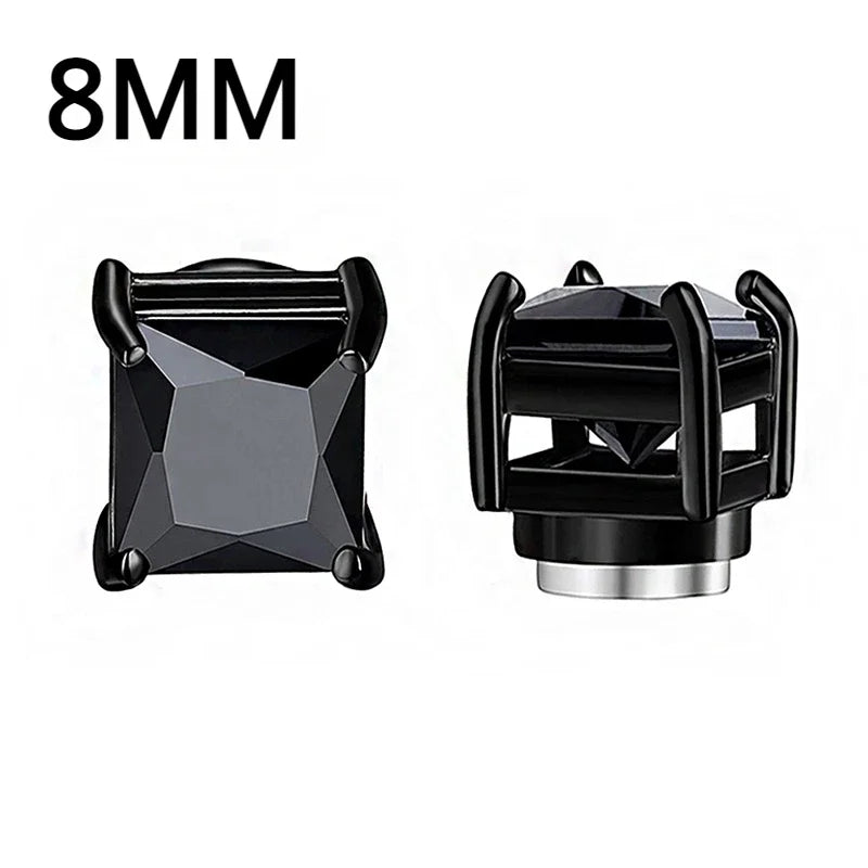 Fashion Crystal Magnetic Clip Ear Stud | Non Piercing Earrings for Men Women