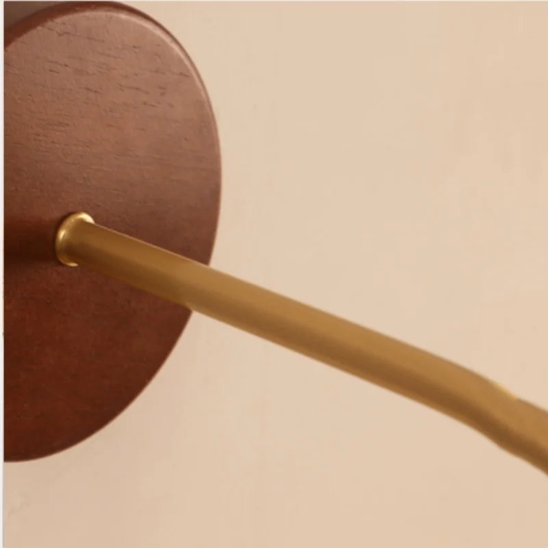 Textured glass and wood adjustable led wall light bedroom sconce