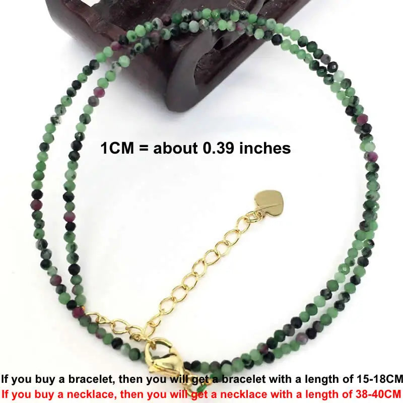 Faceted Gemstone Bead Choker Necklace and Bracelet Set | Natural Stone Jewelry for Men and Women