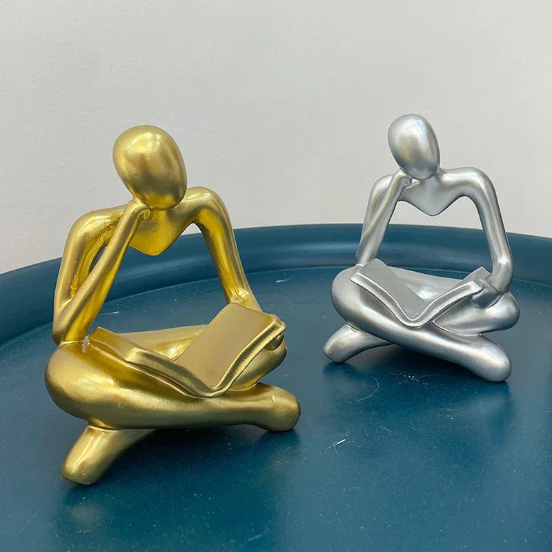 DecorBites™ Abstract Resin Book Figurines for Home Office Decor