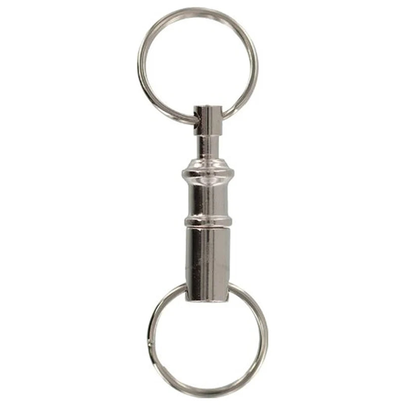 Detachable Key Ring with Snap Lock | Steel Chrome Keychain Holder