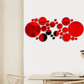 26pcs Round Acrylic Mirror Stickers | Self-Adhesive Wall Decor for Bathroom and Kitchen